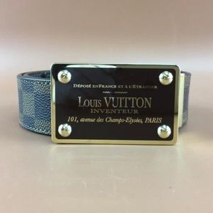 Louis VUITTON Damier Ebene inventeur Belt